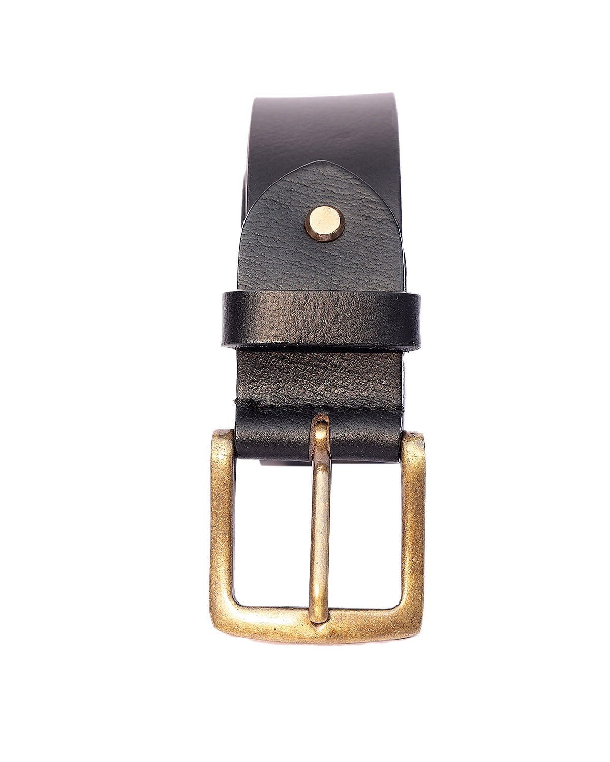 Premium Black Leather Belt With Golden Buckle - CELTICINDIA