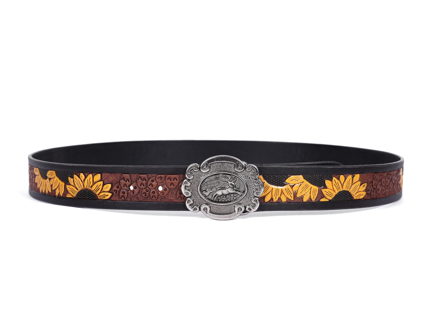 "Vibrant Elegance: Hand-Carved Yellow Leather Belts" Art: LB-816