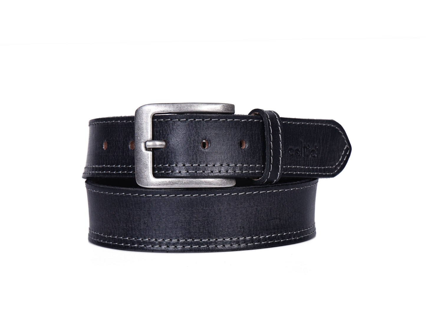 Vintage Black Premium Leather Belt - CELTICINDIA