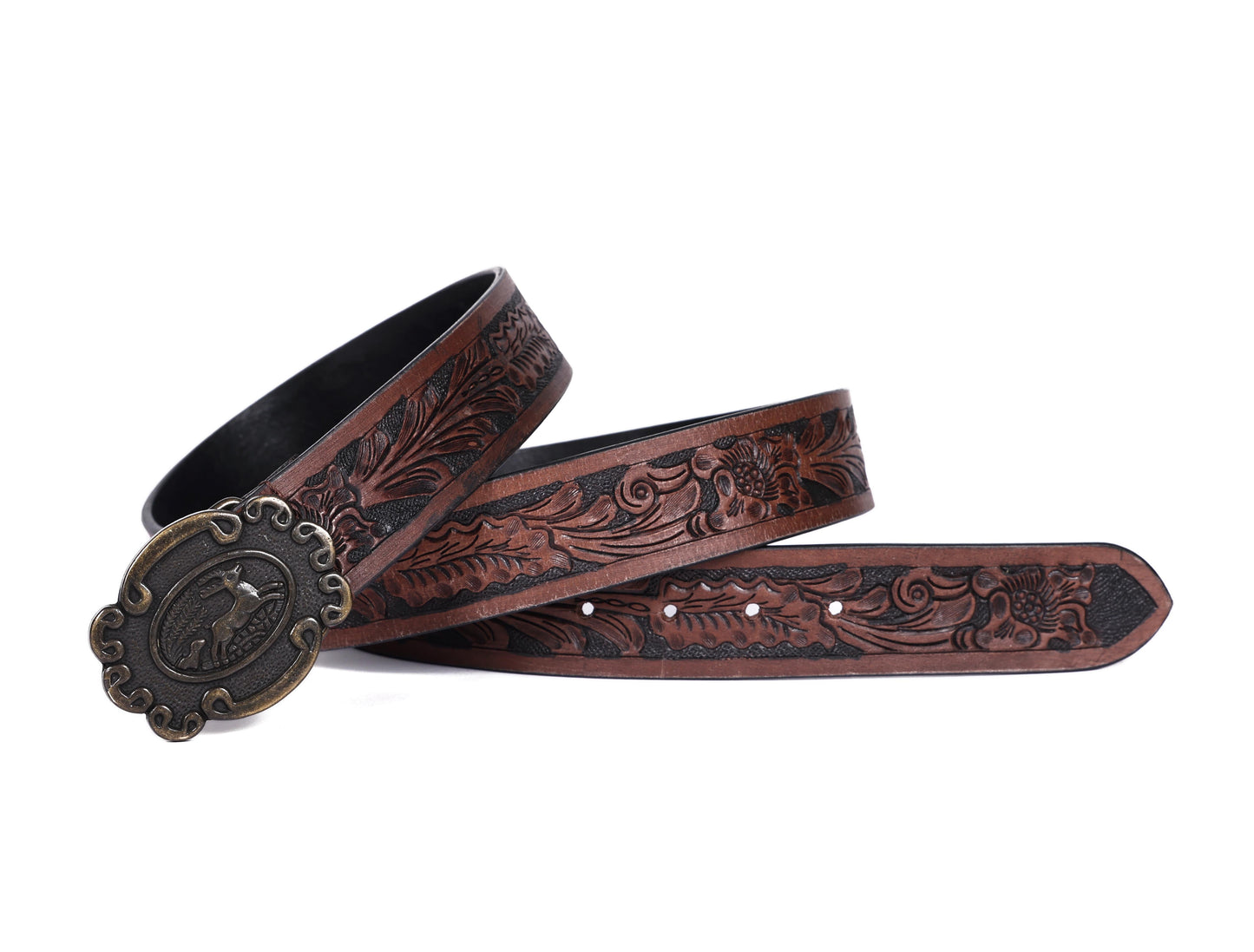 "Hand-Carved Leather Belts: Timeless Elegance"  Art: LB-809