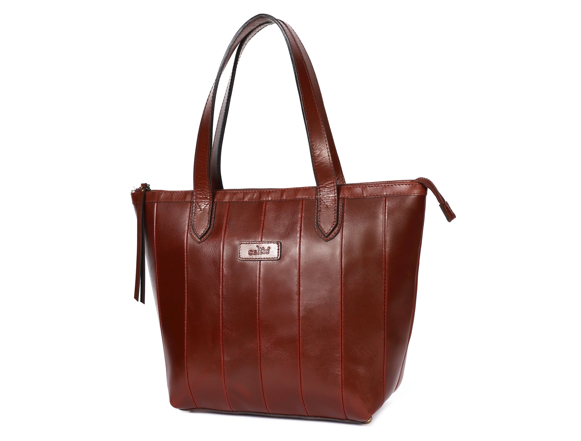 Brown Leather Tote Bag, handcrafted with love in India - CELTICINDIA