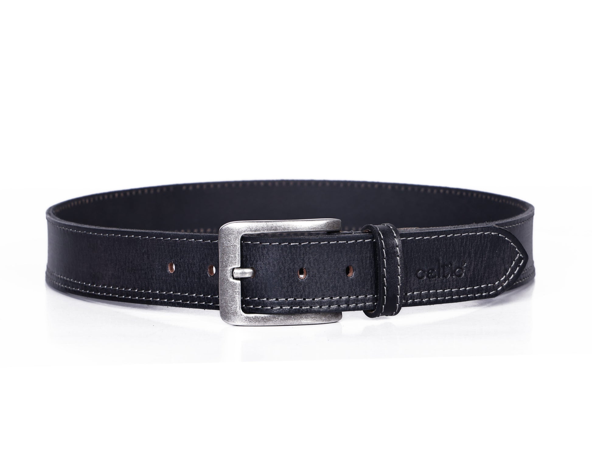 Vintage Black Premium Leather Belt - CELTICINDIA