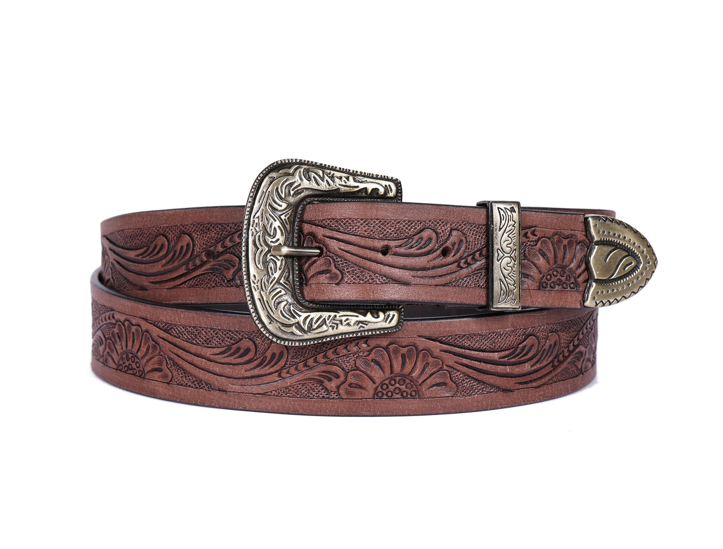 "Crafted Mastery: Hand-Carved Leather Belts for Timeless Style" Art: LB-813