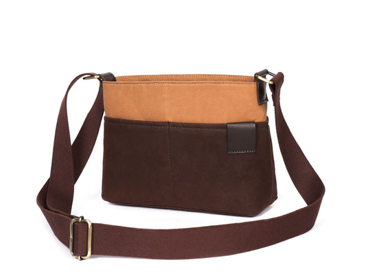 Brown and Tan Canvas Sling Bag - A Stylish and Functional Companion - CELTICINDIA