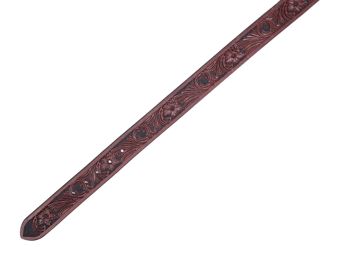 "Bespoke Elegance: Brown Hand Carving Leather Belt for Timeless Style" Art: LB-807