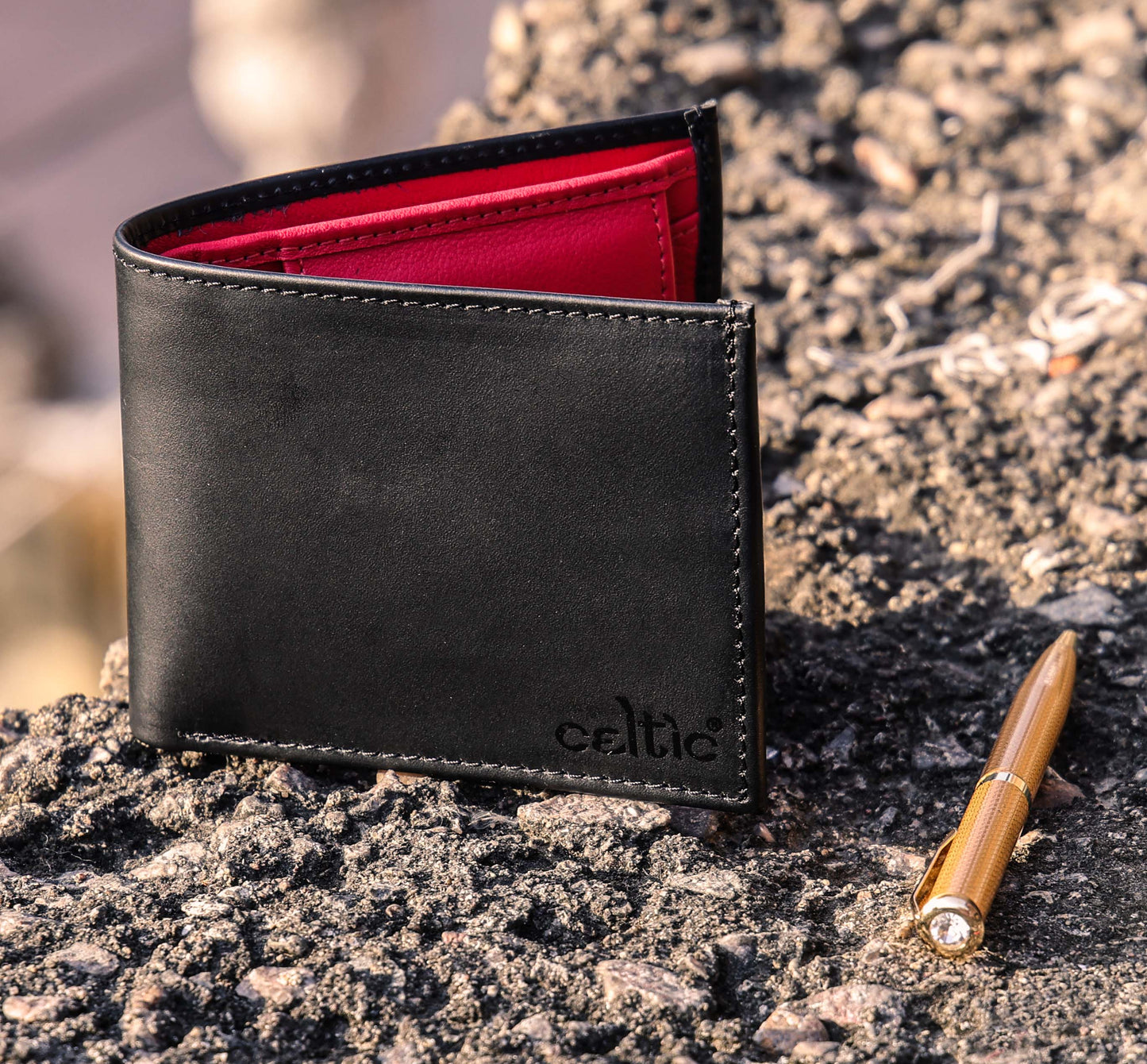 Premium Black Leather Wallet - CELTICINDIA