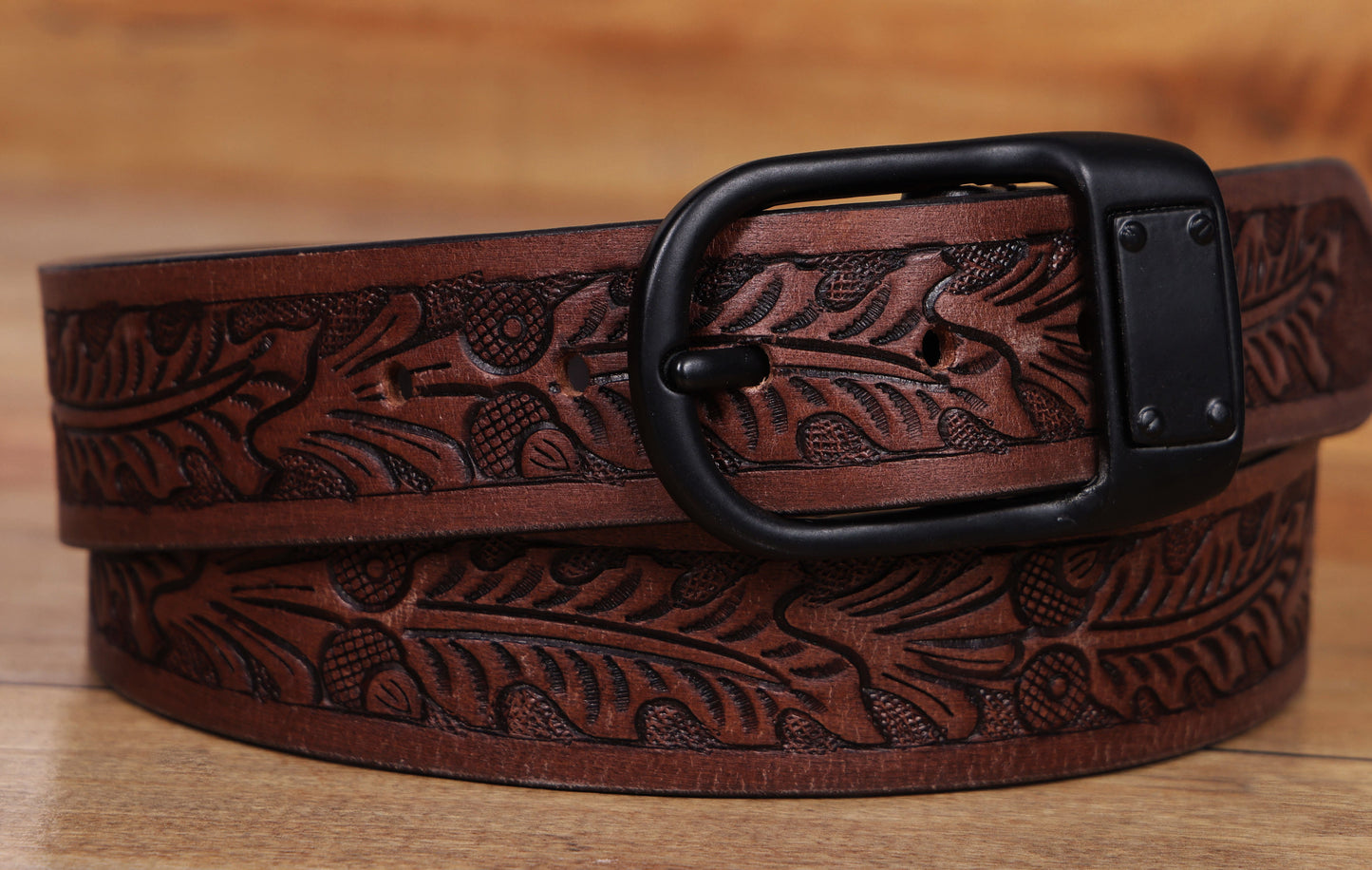 "Artisanal Elegance: Hand-Carved Leather Belts for Timeless Appeal" Art: LB-812