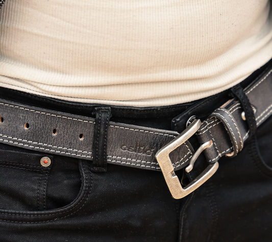 Vintage Black Premium Leather Belt - CELTICINDIA