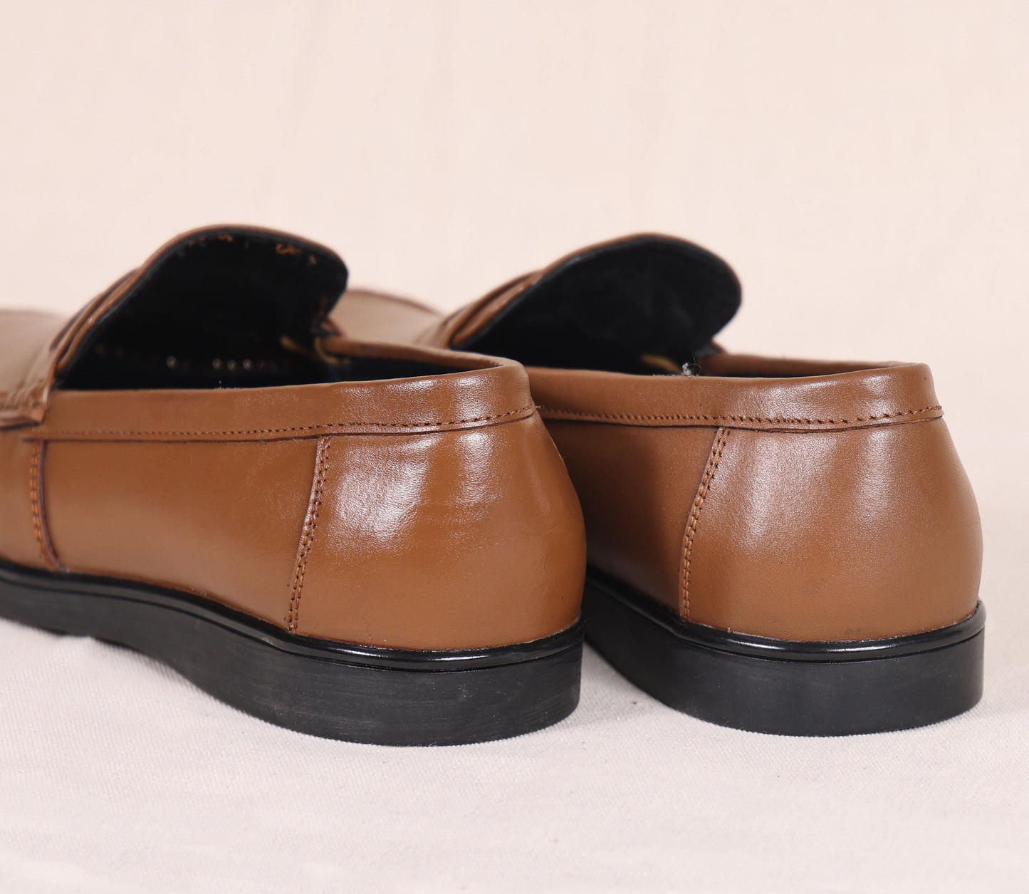 "Timeless Charm: Tan Casual Loafer Leather Shoes, Art: LS-1106