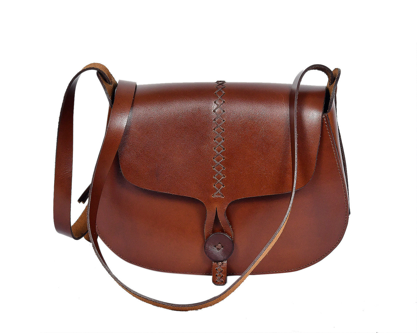 Celtic Pure Brown Leather Sling Bag - CELTICINDIA