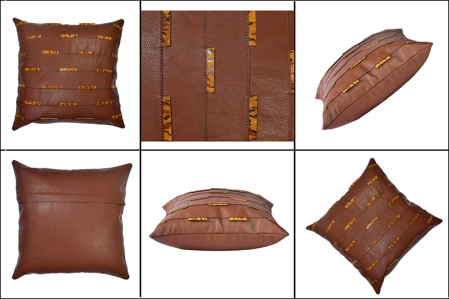 "Premium Leather Cushion Cover - Luxurious, Durable, and Stylish Home Decor".(Art-CC-03)