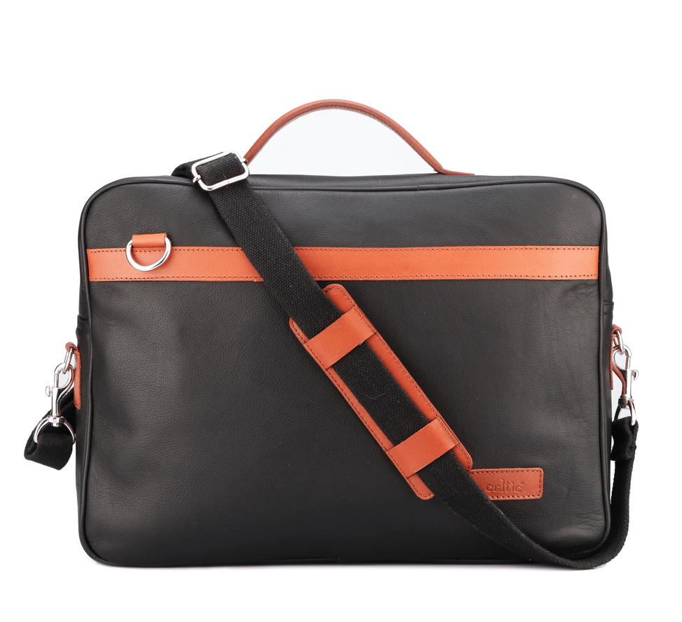 Celtic black color pure leather laptop bag for office use with delightful and elegant look - CELTICINDIA