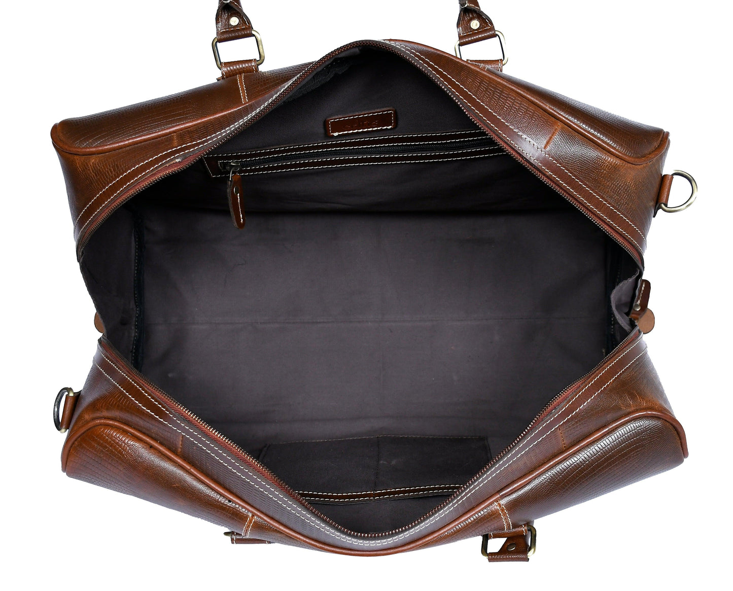 Celtic Brown Color Pure Leather Duffel Bag for Travelling | Handmade Weekender Bag - CELTICINDIA