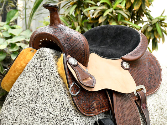 Anam Exim New Premium Handmade Leather Western Saddle – Elegant Design and Lasting Comfort. ( Art-WSD-04 )