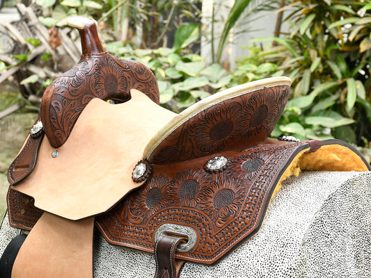 Premium Handmade Natural Harness Leather Western Saddle – Durable, Stylish, and Comfortable.(Art-WSD-05)