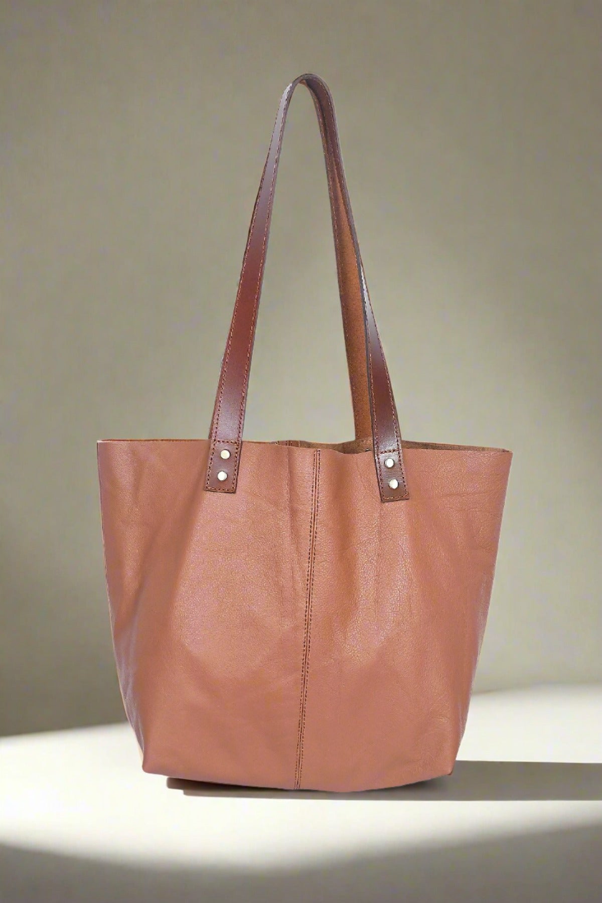 Timeless Elegance: Tan Leather Tote Bag. - CELTICINDIA