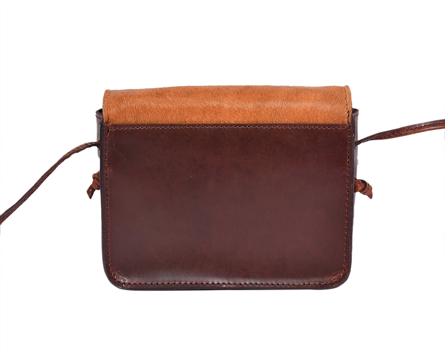 Elevate Your Style with our Brown Leather Sling Bag with Hair-On Detailing. - CELTICINDIA