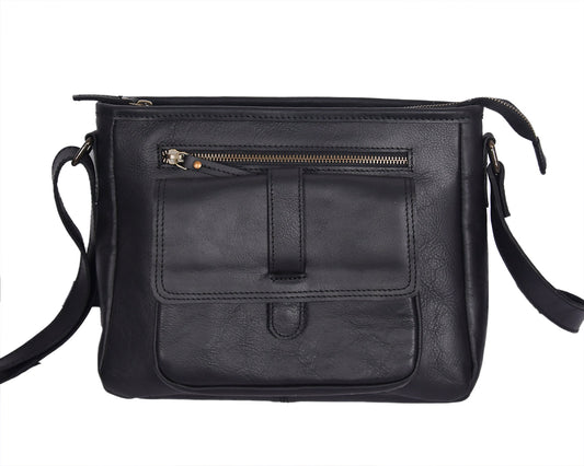 Elegance Redefined: Black Leather Sling Bag - Your Perfect Fashion Companion. - CELTICINDIA