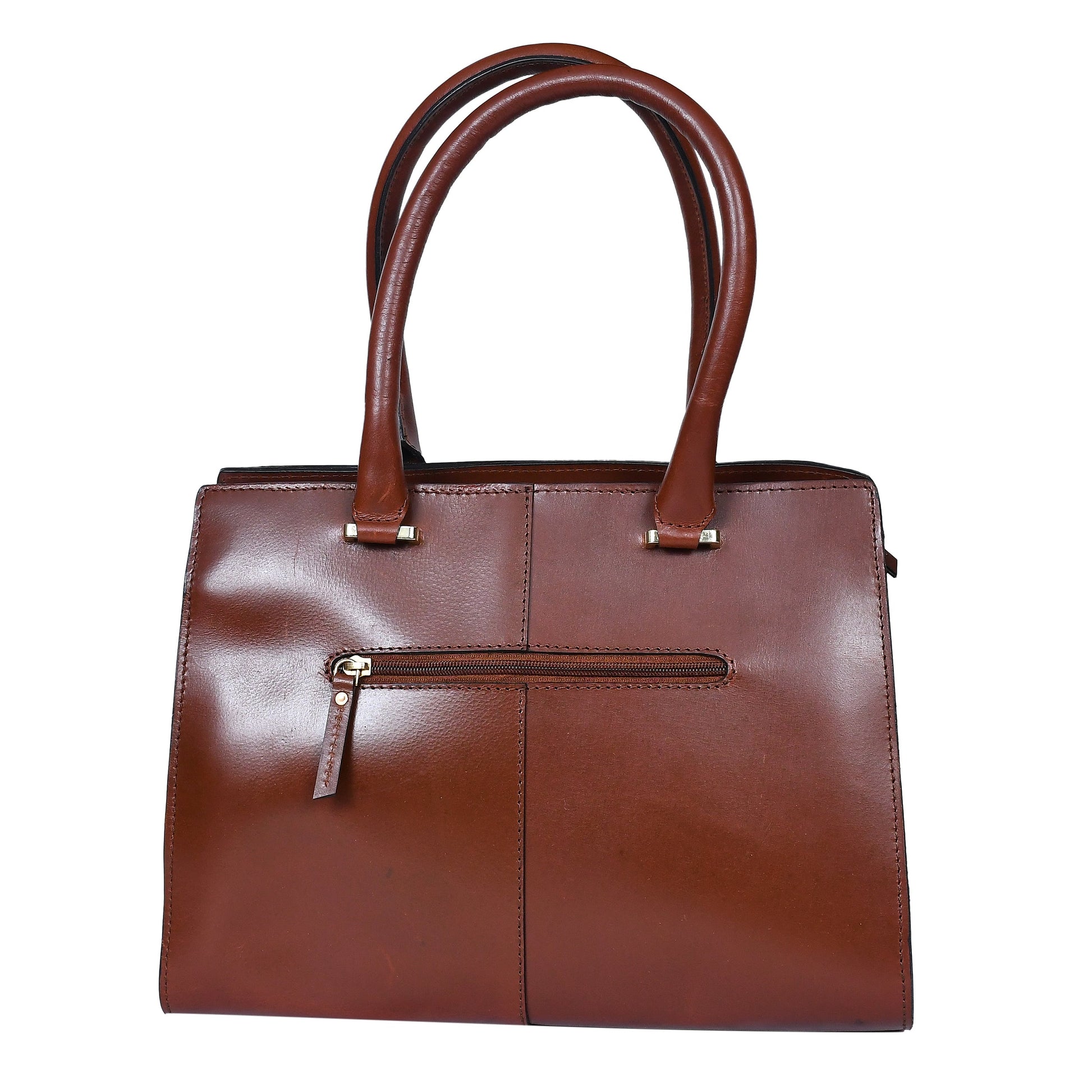 Celtic brown color pure leather tote bag for women and girls | with designer look - CELTICINDIA