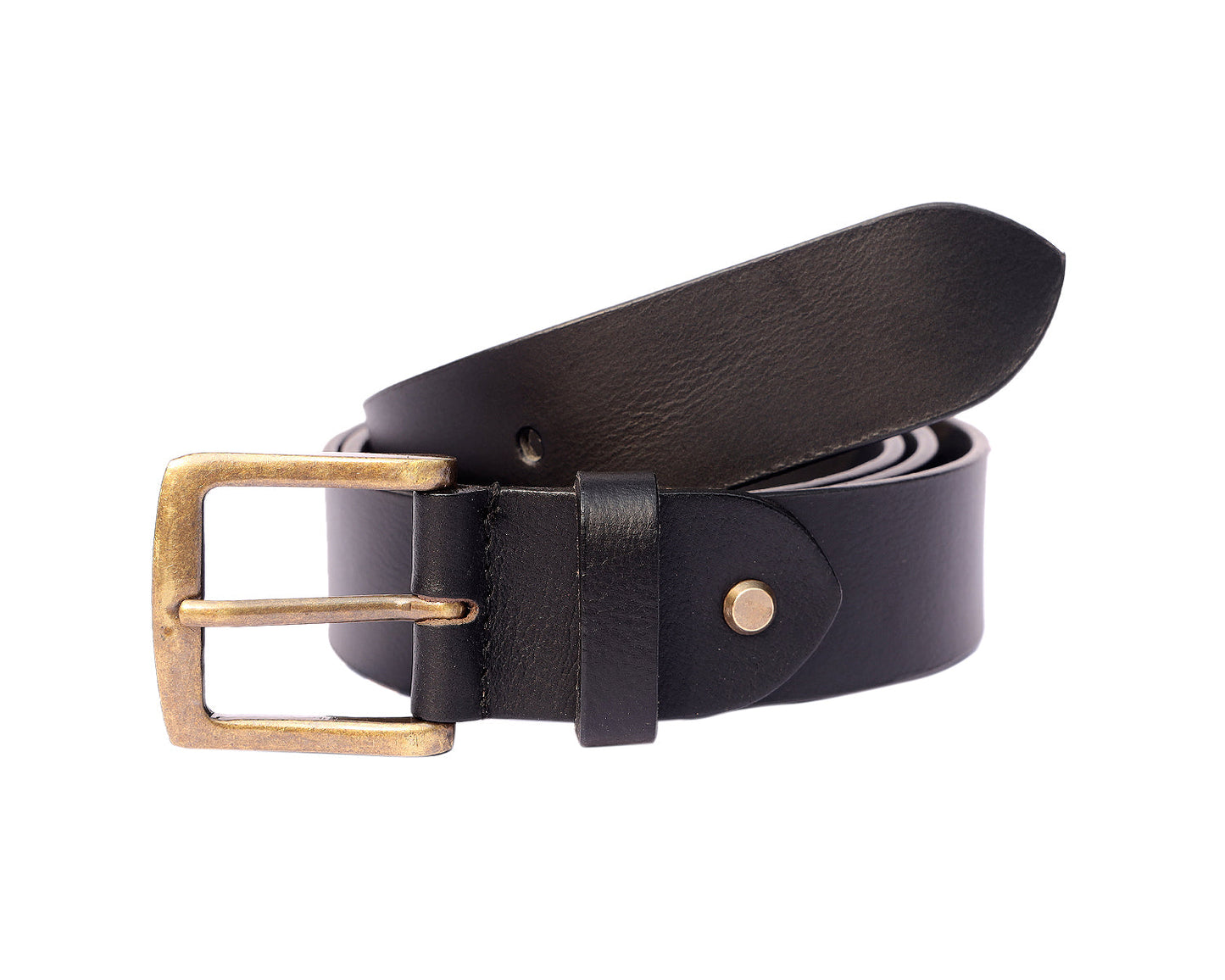 Premium Black Leather Belt With Golden Buckle - CELTICINDIA