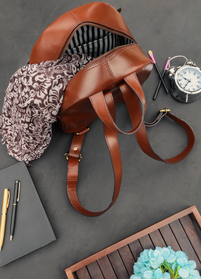 Stylish Small Leather Backpack: Durable & Chic Carryall - CELTICINDIA