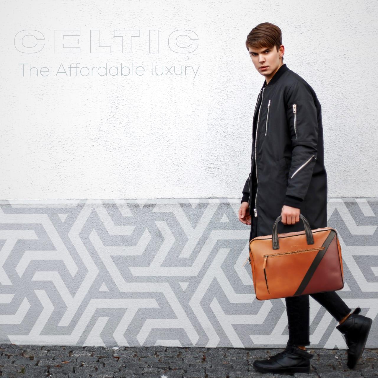 Celtic multicolor premium leather laptop bag for men and women's - CELTICINDIA