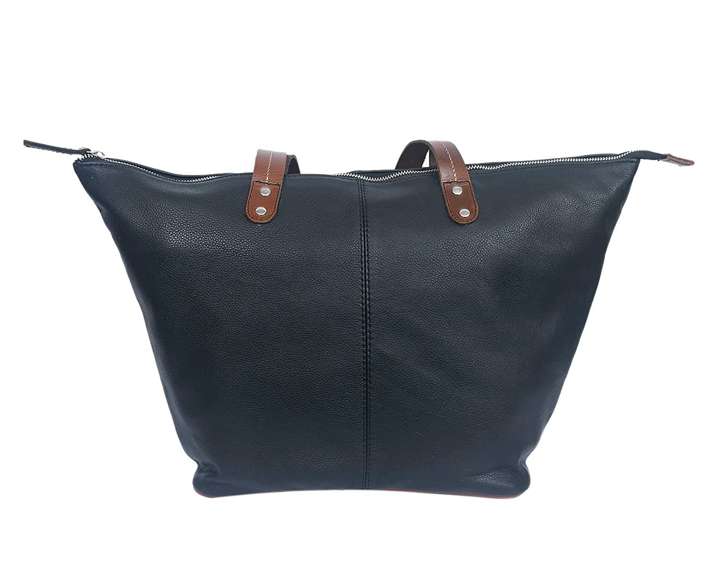 Stylish Black Soft Leather Tote Bag - Versatile & Chic Art-BG-1525