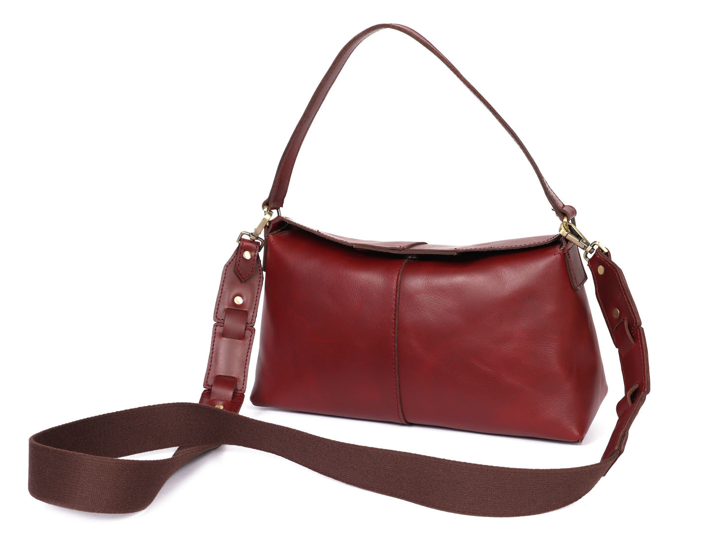 Exquisite Burgundy Leather Sling Bag - CELTICINDIA